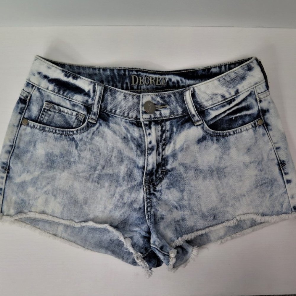 Degree High Rise Acid Wash Jean Shorts